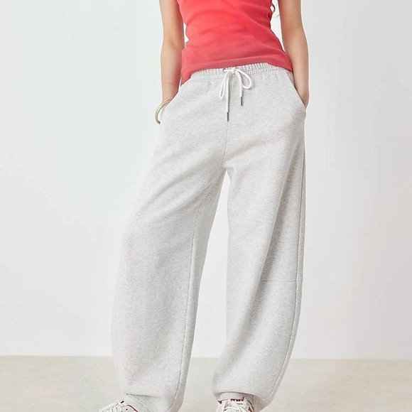 Abercrombie & Fitch Pants - Abercrombie & Fitch Sunday Barrel Sweatpants Women Medium Heather Gray Wide Leg